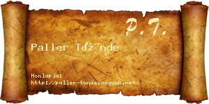 Paller Tünde névjegykártya